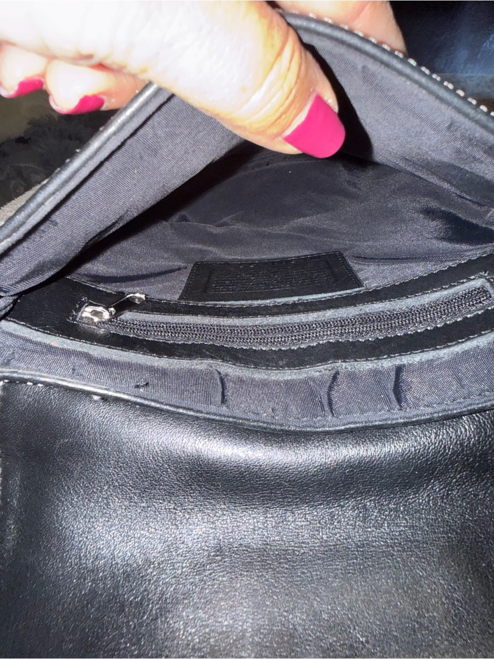 Coach Black Leather Crossbody Bag with Silver Hardware